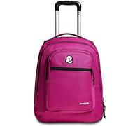 Invicta Trolley école bump, fuchsia, New Way, 2 en 1, double utilisation, avec bretelles à dos, double compartiment avec poche pour PC, poche porte-bouteille, poche avec organisateur, grande capacité,