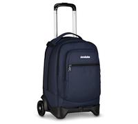 Invicta Trolley Plug Plain, Bleu, 34 L, Double compartiment, Cross-over System, barre télescopique, poche équipée, compartiment pour PC, poche porte-bière, école moyenne et supérieure, garçon