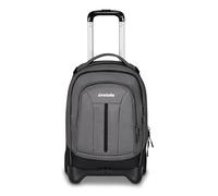 Invicta Trolley scolaire Plug Led, gris, 3 en 1, sac à dos double compartiment avec chariot amovible, poche pour PC, poche pour gourde, 34 l, école moyenne et supérieure, voyage, sac à dos fille et