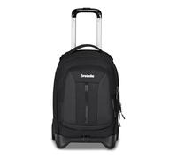 Invicta Trolley scolaire Plug Led, noir, 3 en 1, sac à dos double compartiment avec chariot amovible, poche pour PC, poche pour gourde, 34 l, école moyenne et supérieure, voyage, sac à dos fille et