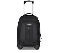 Invicta Trolley scolaire Plug Led, noir, 3 en 1, sac à dos double compartiment avec chariot amovible, poche pour PC, poche pour gourde, 34 l, école moyenne et supérieure, voyage, sac à dos fille et