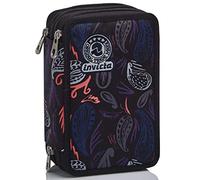 Invicta Trousse à 3 compartiments, pour école primaire, enfants et adolescents, école et loisirs, Noir (Paisley Black), Taille unique, École et loisirs