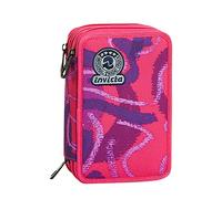 Invicta Trousse à Crayons - Trousse à Stylos, Boîte à Papeterie, Trousse Remplie de Stylos, Marqueurs et Autres, pour Filles et Garçons, 3 Compartiments, Xxl Street Jungle