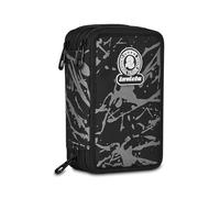 Invicta Trousse Scolaire 3 Fermetures éclair Fantaisie, Noir, Porte-Stylo Triple Compartiment Complet avec Stylets, Crayons, Couleurs, Accessoires Sac à Dos, école Primaire, Enfant, Noir, Moderne