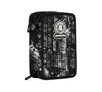 Invicta Trousse Scolaire 3 Zip Fantasy, Noir, Triple Compartiment Complet avec stylos, Crayons et marqueurs, Accessoires Scolaires, Accessoires Sac à Dos, école Primaire, Enfant, Noir, Scolaire