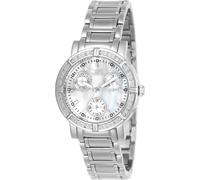 Invicta Wildflower 4718 Montre Femme - Entanche - Analogique - mouvement à quartz - acier inoxydable avec cadran blanc - 33mm - Avec 16 diamants