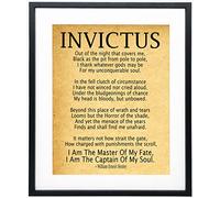 Invictus Poem Framed Art Print by William Ernest Henley/Invictus Inspirational Poem Quotes Décoration de maison, Cadeau de motivation Poster Bedroom Poster Home Office Wall Art (Vintage)