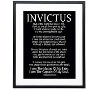 Invictus Poem Framed Art Print by William Ernest Henley/Invictus Inspirational Poem Quotes Décoration de maison, Cadeau de motivation Poster Bedroom Poster Home Office Wall Art (Chalkboard Black)
