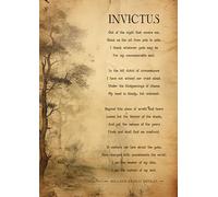Invictus Poème Impression Vintage Parchemin Art mural William Ernest Henley Citation littéraire Typographie de style XVIe siècle Format A4