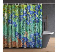 INVIN ART Ensemble de rideau de douche avec crochets, iris par Vincent Van Gogh, peintures d'art d'intérieur pour salle de bain