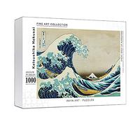 INVIN ART Katsushika Hokusai Puzzle de 1 000 pièces, grande vague de Kanagawa - Jeu familial pour adultes