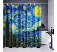 INVIN Art Rideau de Douche avec Crochets, The Starry Night de Van Gogh, pour la décoration de la Maison