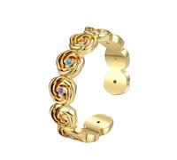 Invincible Esprit Bague, Vintage Rose Fleur Ouverture Bague, Bijoux Inspirationnels Cadeaux pour les Femmes (Gold)