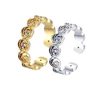 Invincible Esprit Bague, Vintage Rose Fleur Ouverture Bague, Bijoux Inspirationnels Cadeaux pour les Femmes (2pcs)