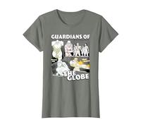 Invincible Guardians of The Globe Main Characters Group Shot T-Shirt, Femme, Vert Kaki chiné, L