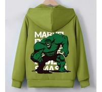 Invincible Hulk personnalisé et créatif, slogans de lettres, films et télévision, et motifs de personnages de bandes dessinées imprimés au dos, nouveaux produits pour le printemps et l'été ! Veste swe