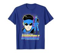 Invincible Mark Grayson Blue Suit Showcase Distressed T-Shirt, Homme, Bleu Royal, M