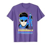 Invincible Mark Grayson Blue Suit Showcase Distressed T-Shirt, Homme, Violet Chiné, M