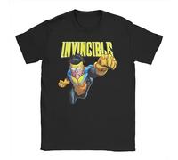 Invincible T Shirt Summer Comic Anime Pure Cotton T-Shirts Black M