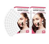 Invisible Ear Lobe Support - Ultra-Thin Transparent Patches | Professional Grade PVC Earring Lifter for Heavy Jewelry, Prevents Tearing and Drooping, Bulk Pack of 100-200pcs for Every Day Comfort