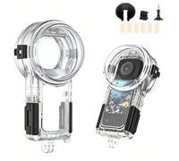 Invisible Étui de Plongée Compatible avec Insta360 X5-60m/196ft sous-Marin Plongée Étanche Boîtier, Anti-buée, Ultra-Claire Lentille, 360°Protection pour Plongée, Surf, Snorkeling et Extrêmes Sports