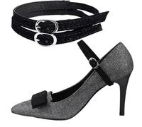 Invisible High Heel Shoe Straps - Flexible Shoe Straps Extender | Black Clear Shoes Strap for Heels | Adjustable Elastic Anti Slip Shoes Ankle Strap, Heel Retention Bands for Loose High Heels