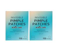 Invisible Pimple Patches for Face (132 Count), patchs d'acné, autocollants couvrent les boutons pour les imperfections, les soins de la peau efficaces, non toxiques, à usage quotidien (2pcs)