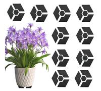Invisible Plant Pots Feet, Gardening Pot Accessories, 10 Sets Anti-Slip Hexagon Planter Risers, Gardening Pads for Balcony Patio Living Room Terrace Outdoor Indoor Use, Black
