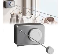 Invisible Retractable Clothesline, Retractable Clothesline Indoor/Outdoors, Wall Mounted Laundry Line Punch-Free, Clothes Line for Apartment, Laundry Room, Balcony (Black)