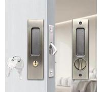 Invisible Sliding Door Lock Zinc Alloy Keyed Hook(Green ancient) | design, keyed hook mechanism, zinc alloy build, fits 35-60mm doors, balcony security