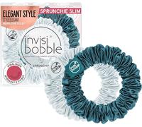 Invisibobble Chouchou Cheveux Bleu Sprunchie Slim X2 - Chouchou Satin - Scrunchies Avec Un Elastique En Spirale À L'interieur - Chouchou En Satin