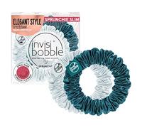 Invisibobble chouchou cheveux bleu Sprunchie Slim x2 - Chouchou satin - Scrunchies avec un elastique en spirale à l'interieur - Chouchou en satin