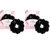 Invisibobble chouchou cheveux noir Sprunchie Dusk Till Dawn x1 - Chouchou cheveux femme en velours avec un elastique spirale à l'interieur - Forte tenue (Lot de 2)
