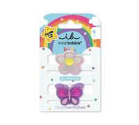 invisibobble CLIPSTAR GLOW KIDS HAPPY FLOWER Lot de 2 barrettes à cheveux lumineuses pour enfants - Design fleur et papillon - Pinces à cheveux antidérapantes pour des cheveux sains - Parfait pour les