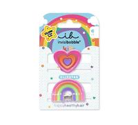 invisibobble CLIPSTAR GLOW KIDS HAPPY HEARTS Lot de 2 barrettes à cheveux lumineuses pour enfants - Design arc-en-ciel et cœur - Pinces à cheveux antidérapantes pour des cheveux sains - Parfait pour