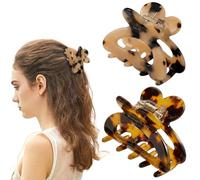 Invisibobble - CLIPSTAR Golden Roar - 2 pinces moyennes avec motif léopard et accents beige pour un maintien sûr et élégant - Parfaites pour tout style