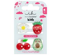 Invisibobble Clipstar Kids Frutti Fun Lot de 4 pinces à cheveux pour fille | Barrette à cheveux, fruits, fraise, avocat, cerise, fleur, ludique, pour l'école et la maternelle, accessoire pour cheveux