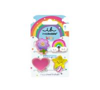 invisibobble Clipstar Kids Happy World Lot de 4 barrettes à cheveux pour enfants - Motif arc-en-ciel, étoile, cœur et fleur - Pinces à cheveux antidérapantes pour des cheveux sains - Parfait pour les