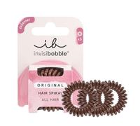 Invisibobble élastique cheveux marron Original Pretzel Brown x3 - Elastique cheveux spirale pour femme et homme - Elastique cheveux sans traces - Tenue forte