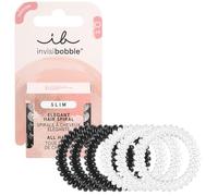 Invisibobble élastiques spirales transparent et noir Slim x6 - Élastique en spirale pour femme et homme - Elastique invisible cheveux sans traces - Tenue forte