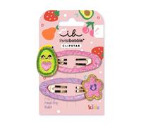 invisibobble Lot de 2 barrettes à cheveux pour enfants - Colorées et antidérapantes - Pour des cheveux sains - Design avocat et fleur - Parfait pour les enfants