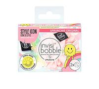 Invisibobble Lot de 2 chouchous rétro Dreamin' Scrunchie Pastel I 2 élastiques à cheveux roses et multicolores pour filles et femmes I Scrunchies rose I Conçu au cœur de Munich