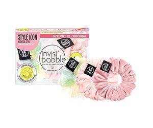 invisibobble Lot de 3 chouchous rétro Dreamin' Scrunchie Pastel I 3 élastiques à cheveux roses et multicolores pour filles et femmes I Scrunchies rose I Conçu au cœur de Munich