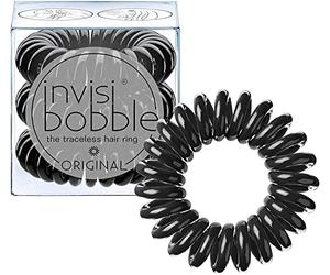 Invisibobble Original True Black élastique cheveux noir x3 I Elastique en spirale pour femme et homme I Elastiques cheveux sans traces I Tenue forte