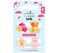 invisibobble pinces cheveux enfants Clipstar Kids Bearly Bloomed (4 pièces) - petites barrettes pour mèches et coiffures enfants