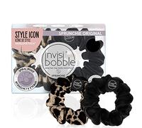 invisibobble Sprunchie Lot de 2 anneaux à cheveux en spirale - Noir véritable et purrfection - Bracelets chouchous élégants - Accessoires élastiques solides pour femmes - Doux pour les filles, les