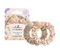 Invisibobble Sprunchie tresses dorés et orange x2 - Scrunchie en tissu avec caoutchouc à cheveux en spirale à l'intérieur en édition limitée - Chouchous fille été