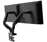 Invision Support Écran PC 2 Écran pour 19 à 32 Pouces, Réglable en Hauteur Bras Double avec Incline, Pivote et Tourne, VESA 75 et 100mm, Ressort à Gaz, Capacité de Charge 2-9kg (MX400)