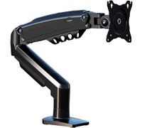Invision Support Écran PC pour 19 à 32 Pouces, Réglage Hauteur sans Outil Bras avec Incline, Pivote et Tourne, VESA 75 et 100mm, Pince de Bureau, Capacité de Charge 2-9kg (MX200 Bras Simple)