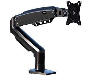 Invision Support Écran PC pour 19 à 32 Pouces, Réglage Hauteur sans Outil Bras avec Incline, Pivote et Tourne, VESA 75 et 100mm, Pince de Bureau, Capacité de Charge 2-9kg (MX200 Bras Simple)